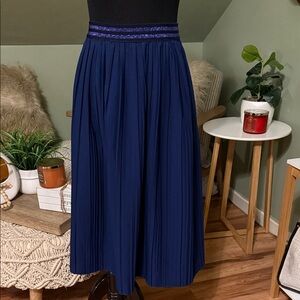 Elegant Navy Blue Pleated Skirt